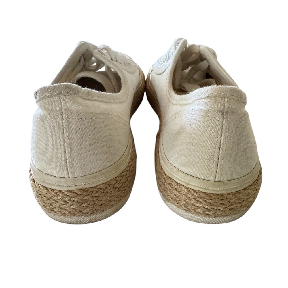 Madden Girl White Canvas Raffia Lace Up Casual Fashion Sneakers Normcore 6.5 - Picture 3 of 7